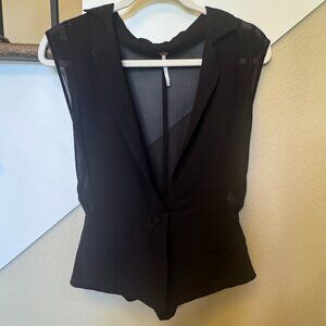 Free People, Chiffon Blazer-Style Vest, Size M